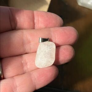 White Crystal Pendant Necklace - Unbranded 1357